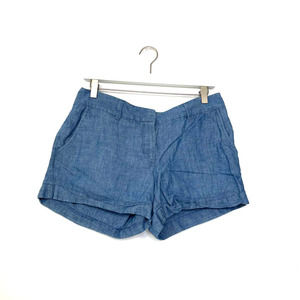 LOFT Ann Taylor Shorts 6 Cotton Linen Blend Pockets Chambray Spring Summer Fall